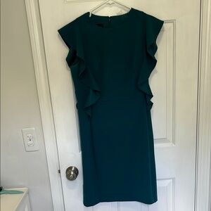 Donna Morgan Teal Sheath Midi Dress